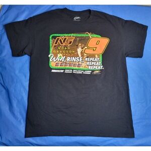 NASCAR Noah Gragson JR Motorsports Men's Large Tshirt - Black & Neon Graphic
